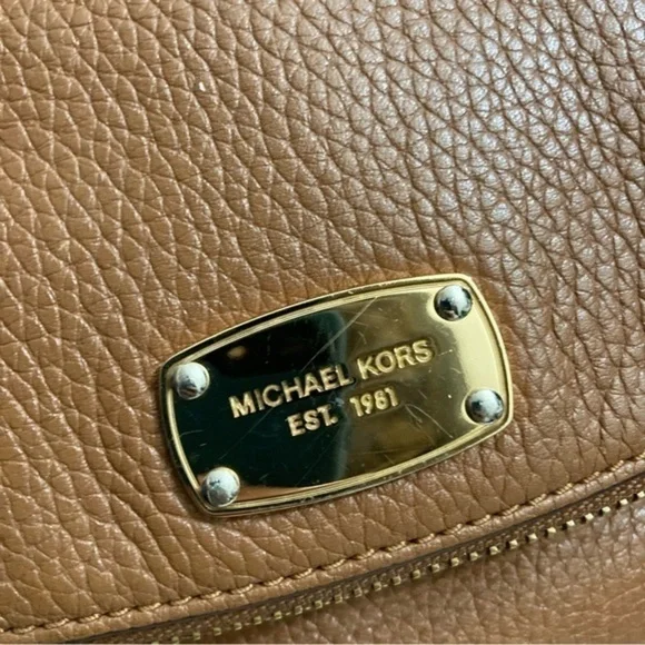Michael kors brown leather mini flap crossbody bag so cute!